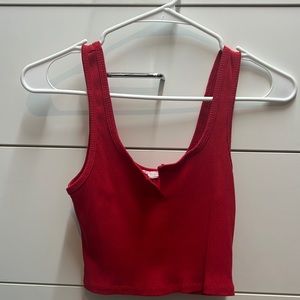 Red garage crop top